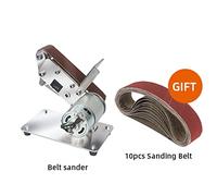 Lijadora de cinturón eléctrico de molinillo Bricolaje Pulidor de lijadora Mini pulido Máquina de pulido Cinturón de lijadora Sacapuntas de cuchillo con cinturón abrasivo(Groen)