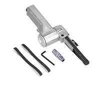 Lijadora de correa neumática, mini máquina de lijado con correa de 10 x 330 mm, lijadora de pulido de ángulo ajustable para madera, metal y plástico, KP-699 con interruptor de (Estilo japonés)