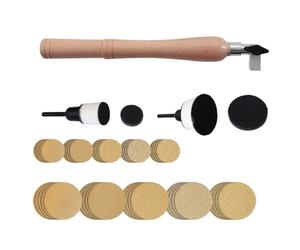 Lijadora de cuencos, discos de lijado portátiles, pulidora de cuencos, herramientas de carpintería, herramienta de lijado de madera con 2 cabezales de rodamiento para pulido de torno de madera