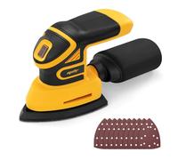 Lijadora de detalles inalámbrica sin escobillas compatible con batería Dewalt de 20 V MAX (solo herramienta), lijadora de esquina ligera con caja de polvo y 10 papeles de lija, herramienta eléctrica