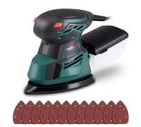 Lijadora de detalles, POSENPRO Lijadora Madera 130W Lijadora Eléctrica 13500RPM, Lijadora Mouse con Función de Recogida de Polvo y 12 Hojas de Lija, Lijadora Orbital para Trabajos de Lijado