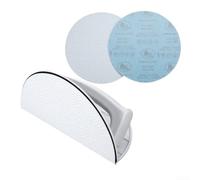 Lijadora de esquina semicircular, kit de lijadora de detalles de mano con 10 hojas de papel de lija para varias superficies, incluyendo madera, metal, plástico y paneles de yeso (150 granos)