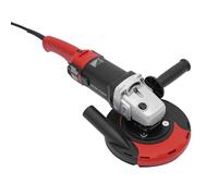 Lijadora de hormigón de 180 mm, 1580 W, con 6 velocidades (600-3000 rpm), control de velocidad y extracción de polvo, amoladora angular versátil (negro)