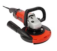 Lijadora de hormigón de 180 mm, 1580 W, con 6 velocidades (600-3000 rpm), control de velocidad y extracción de polvo, amoladora angular versátil (rojo)