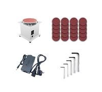 Lijadora De Mesa Mini lijadora de discos de banco, rodillo de lijado, afilador de bordes eléctrico, máquina de molienda de sobremesa autoadhesiva de 7 velocidades Variables(Set 1)