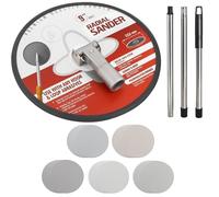 Lijadora de paneles de yeso de 9 pulgadas con poste de extensión para limpieza y pulido de paredes, lijadora de pared para preparación de pintura, lijadora radial circular 360 + 25 discos de lijado de