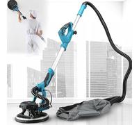 Lijadora De Pared Eléctrica Plegable De 1800 W, Lijadora De Paneles De Yeso Con Sistema De Aspiración Automática Sin Polvo Y 20 Discos De Lijado Mango Extensible Antivibración Para Techo Interior Y Ex