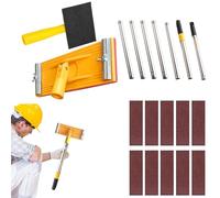 Lijadora de pared para preparación de pintura, manual extensible giratoria, poste de lijado de mano para paneles de yeso de mano, para reparación de suelos, techos, costura, renovación