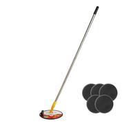 Lijadora de poste de mano para paneles de yeso, bloque de lijado radial redondo con 5 piezas de papel de lija de grano 120, grano 180, grano 240, grano 320 para paredes y techos