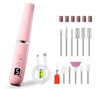 Lijadora de uñas inalámbrica, profesional eléctrico kit manicura pedicura 12 en 1 USB recargable 20000 RPM portátil ajustable lijadora de uñas