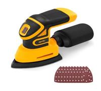 Lijadora Delta Inalámbrica Compatible con Dewalt 20V, Lijadora Multifunción con Bolsa de Recolección de Polvo 12 Hojas Abrasivas Para Lijar, Pulido y Trabajo Madera (sin Batería)