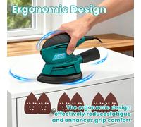 Lijadora eléctrica de de potencia con tamaño compacto, fácil recambio de almohadillas de y aislamiento para eficientes de acabado en múltiples superficies