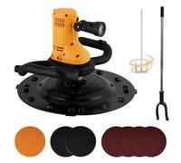 Lijadora Eléctrica, Hormigoneras Eléctricas - Motor Cobre Puro, Velocidad Variable 80-600 RPM, Incluye Percha De Prolongación, Varilla Mezcladora, Disco Autoadhesivo, LED Para Obras(Yellow)