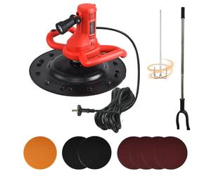 Lijadora Eléctrica, Hormigoneras Eléctricas - Motor Cobre Puro, Velocidad Variable 80-600 RPM, Incluye Percha De Prolongación, Varilla Mezcladora, Disco Autoadhesivo, LED Para Obras(Red)