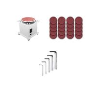 Lijadora eléctrica, Mini lijadora de discos banco, rodillo lijado, afilador bordes eléctrico, máquina molienda sobremesa autoadhesiva 7 velocidades Variables(Set 4)