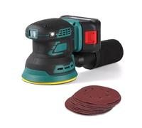 Lijadora Eléctrica Orbital Aleatoria Inalámbrica De 125MM Con 3 Lijas, Amoladora Madera, Pulidora For Batería Excelente Rendimiento De Lijado