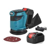 Lijadora excéntrica 190 W, orbital inalámbrica 3 velocidades 7000-11000 rpm, 1 hoja de papel de lija incluida
