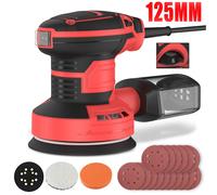 Lijadora excéntrica eléctrica de 300W, 6 velocidades ajustables, 5 pulgadas, 125mm, para lijado de madera, pulido de coches, máquina multifuncional para bricolaje en el hogar, herramientas eléctricas.