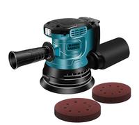 Lijadora excéntrica inalámbrica, 125 mm, motor sin escobillas para batería Ma-kita, 18 V, 12000 rpm, lijadora de batería, 3 niveles de potencia con 20 unidades de papel de lija, bolsa para el polvo