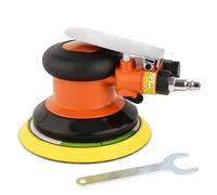 Lijadora excéntrica industrial de aire comprimido de 125 mm, 10000 rpm, lijadora neumática de alto rendimiento para coche y madera (Orange)