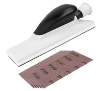 Lijadora manual con aspiración, 200 x 70 mm, bloque de lijado manual con 5 hojas de papel de lija de diferentes granos, lijadora manual sin polvo para pulir madera, masilla de pared, reparación de