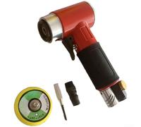 Lijadora neumática de 2 pulgadas con modos excéntricos rectos para eliminación de pintura de detalles de coche, juego de amoladora de aire ligera de 15000 RPM (rojo)