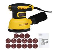 Lijadora Orbital Aleatoria De 5 Pulgadas Y 300 W, 12 000 RPM, 6 Velocidades Variables, Recolección Polvo Alto Rendimiento For Carpintería Excelente Rendimiento De Lijado