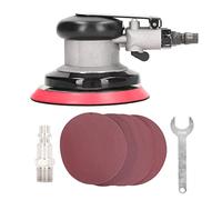 Lijadora orbital aleatoria de aire de palma neumática de 5 pulgadas, lijadora de aire con 5 papeles de lija, 10000 RPM de alta velocidad para pulido fino, lijadora orbital de