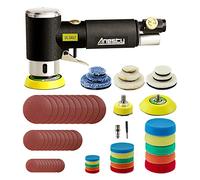 Lijadora orbital de aire, mini lijadora orbital aleatoria de doble acción, juegos de herramientas eléctricas con almohadillas de pulido de 1 pulgada, 2 pulgadas, 3 pulgadas y almohadillas de pulido