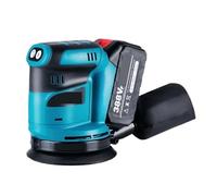 Lijadora Orbital Eléctrica Inalámbrica De 5 Pulgadas, Amoladora De Madera, Pulidora De 3 Velocidades, Herramientas Eléctricas For Batería De 18 V FáCil De Usar(2 Battery)