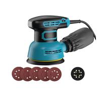 Lijadora Orbital,Lijadora Pared y Techo,Lijadora Rotorbital, 300W Herramientas Eléctricas,12000 Rpm,Lijadora Eléctrica,Superficies De Madera y Acero Con 5 Hojas De Papel (Disc Diameter Decimal Value)