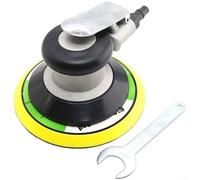 Lijadora orbital neumática de 6 pulgadas, pulidora neumática de recogida de polvo con manguera de 1,7 m, herramienta excéntrica ajustable para renovación automática de muebles (A)