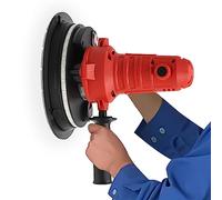 Lijadora para paneles de yeso, 800 W, con iluminación LED, lijadora de pared y techo de 180 mm, incluye tubo colector de polvo, bolsa, 6 papeles de lija y mango auxiliar (1200-2500 rpm, 23,3 x 25 x 30