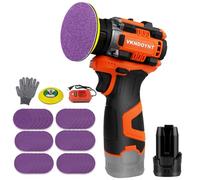 Lijadora pequeña sin escobillas con 36 papeles de lija, 2 lijadoras inalámbricas de velocidad variable (0-500/0-3000 RPM), batería de 3.0 Ah, lijadoras eléctricas de diseño compacto para madera, metal