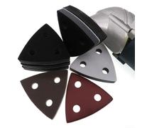 Lijadoras orbitales suaves con respaldo triangular de 80 x 80 x 80 mm, 3 agujeros para almohadilla de bucle Plus, almohadilla de esponja para discos de lijado, gancho vibrador