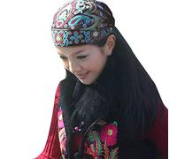 LIJCC Sombrero de grasa de oso para mujer, étnico, vintage, bordado, flores, bandanas, turbante, impresión, gorra de béisbol bendecida para mujer, Negro, Talla única