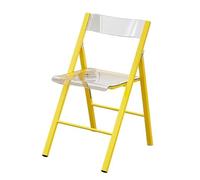 LIJCHGAO Conferencia Silla Plegable Transparente Sillas Acrílicas Plegables Taburete Plegable Transparente Moderna de Lujo Ideal para Eventos Fiestas y Catering(Yellow)