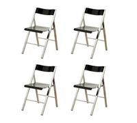 LIJCHGAO Juego de 4 Taburetes de Cocina Altos Plegables Plegable Transparente Moderna de Lujo Sillas de salón Plegables apilable y portátil Ideal para Eventos Fiestas y Catering(Black)