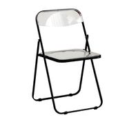 LIJCHGAO Silla Plegable Transparente 55cm D x 46cm L x 77cm H Taburetes Plegables con Respaldo Sillas Plegables de acrílico Silla Plegable Transparente Moderna de Lujo(Black)