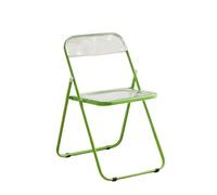 LIJCHGAO Silla Plegable Transparente 55cm D x 46cm L x 77cm H Taburetes Plegables con Respaldo Sillas Plegables de acrílico Silla Plegable Transparente Moderna de Lujo(Grass Green)