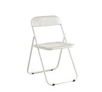 LIJCHGAO Silla Plegable Transparente 55cm D x 46cm L x 77cm H Taburetes Plegables con Respaldo Sillas Plegables de acrílico Silla Plegable Transparente Moderna de Lujo(White)
