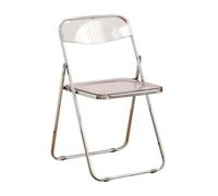 LIJCHGAO Silla Plegable Transparente 55cm D x 46cm L x 77cm H Taburetes Plegables con Respaldo Sillas Plegables de acrílico Silla Plegable Transparente Moderna de Lujo(Pink)