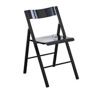 LIJCHGAO Silla Plegable Transparente Moderna de Lujo Taburete acrílico Plegable Transparente con Respaldo Ideal para Dormitorio Sala de Estar Comedor Estudio(Black)