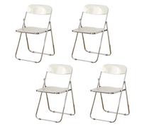 LIJCHGAO Silla Plegable Transparente Sillas Plegables de acrílico Juego de 4 Sillas de salón Plegables Ideal para Eventos, Fiestas y Caterin 55cm D x 46cm L x 77cm H(Off-White)