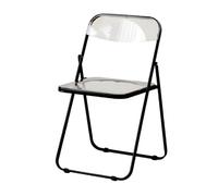 LIJCHGAO Taburetes Plegables de Bar de Jardín Silla Plegable Transparente Moderna de Lujo Taburete de Cocina para Acampar al Aire Libre Cocina Tienda cafetería(Black)