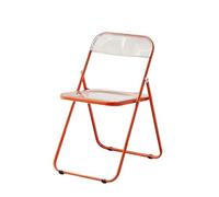 LIJCHGAO Taburetes Plegables de Bar de Jardín Silla Plegable Transparente Moderna de Lujo Taburete de Cocina para Acampar al Aire Libre Cocina Tienda cafetería(Orange)
