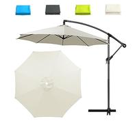 LIJCHGAO Tela para Sombrilla para Patio 200cm/230cm/250cm/270cm/300cm Parasol De Repuesto para Sombrilla Tela de Repuesto para Sombrilla 6 Varillas 8 Varillas(Off-White,250cm/8ft-6 Ribs)