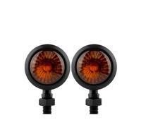 LIJHGFFA Intermitentes Moto homologados Indicador De Señal De Giro De Motocicleta Retro Intermitentes Moto(2PCS Black)