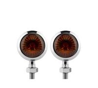 LIJHGFFA Intermitentes Moto homologados Indicador De Señal De Giro De Motocicleta Retro Intermitentes Moto(2PCS Chrome)