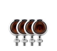 LIJHGFFA Intermitentes Moto homologados Indicador De Señal De Giro De Motocicleta Retro Intermitentes Moto(4PCS Chrome)